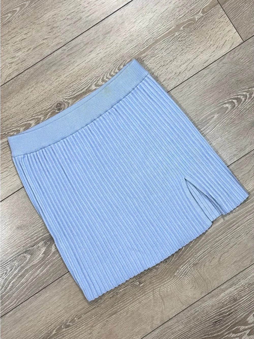 L.A Hearts Pacsun Baby Blue Ribbed Knit Mini Skirt